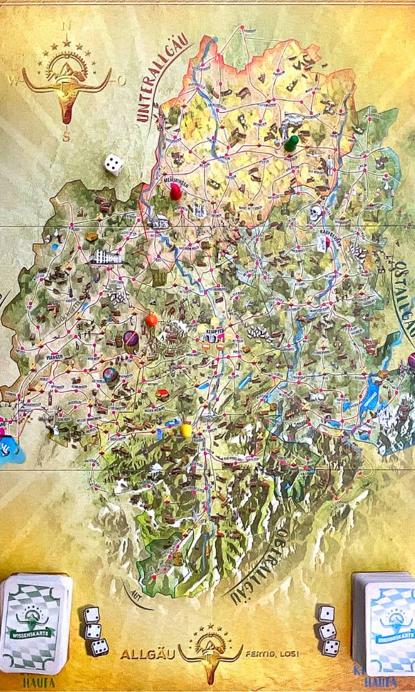 Brettspiel Allgäu fertig los! Das Pfiffige Spielbrett.